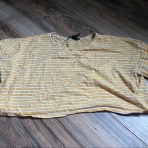 yellow and white striped forever 21 crop top